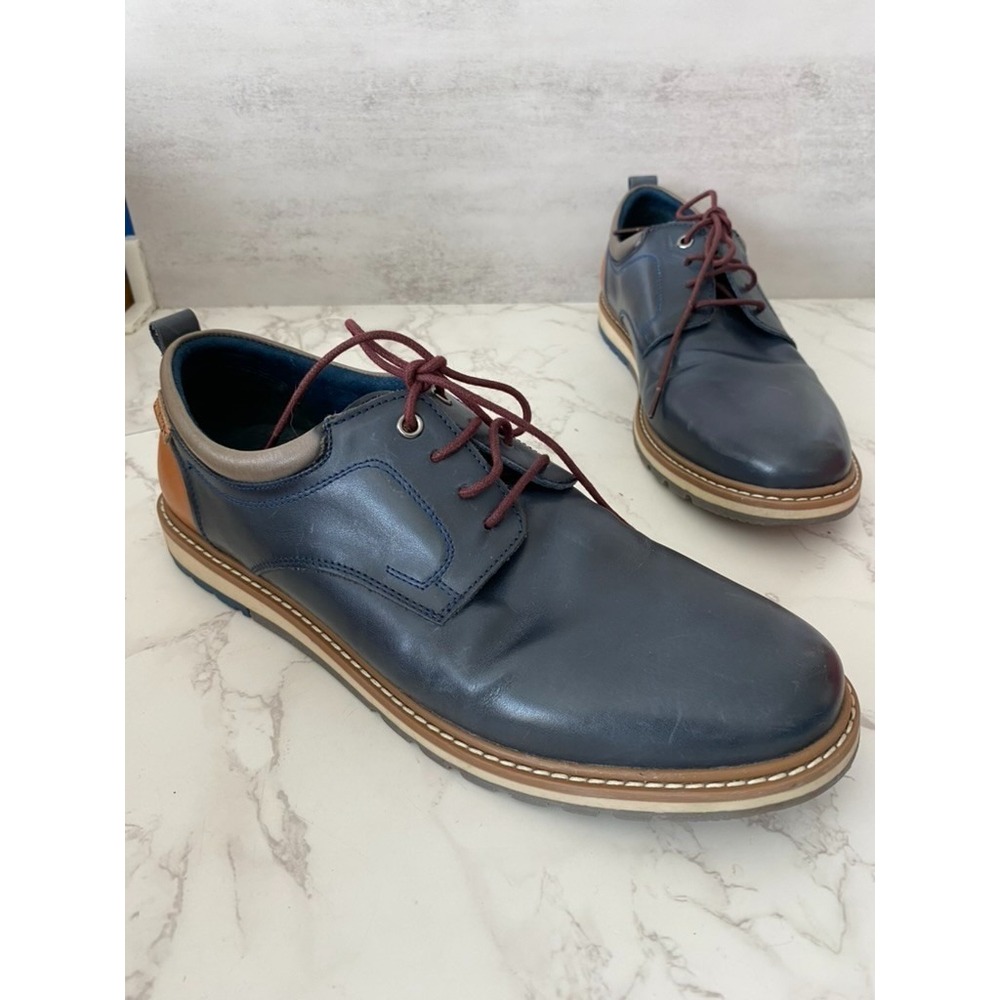 Pikolinos Berna M8J-4183 Leather Lace-Up Shoes Sz 44 (US 10/10.5) Blue Everyday